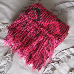 long knit patterned scarf